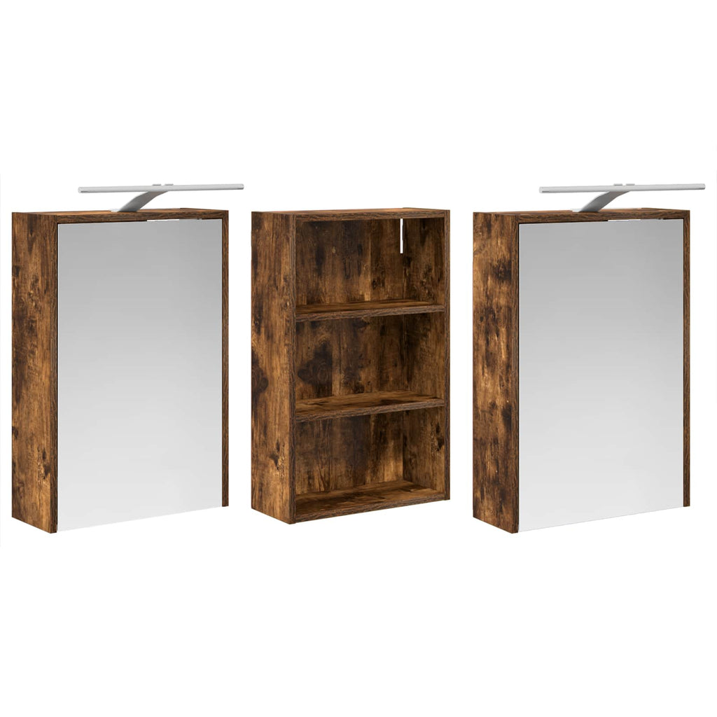 Badezimmerschrank-Set 3 pcs 126 x 16 x 62,5 cm Holzwerkstoff