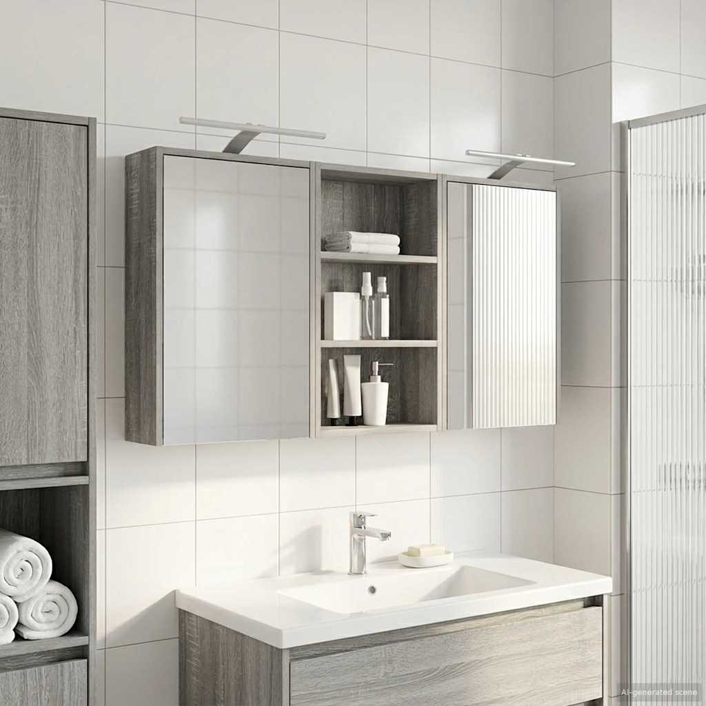 Badezimmerschrank-Set 3 pcs 126 x 16 x 62,5 cm Holzwerkstoff