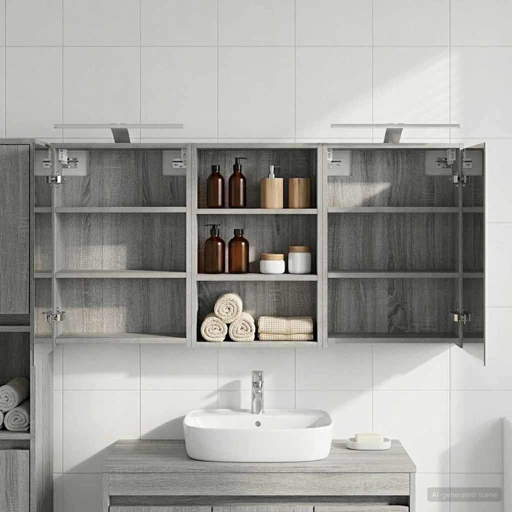 Badezimmerschrank-Set 3 pcs 126 x 16 x 62,5 cm Holzwerkstoff