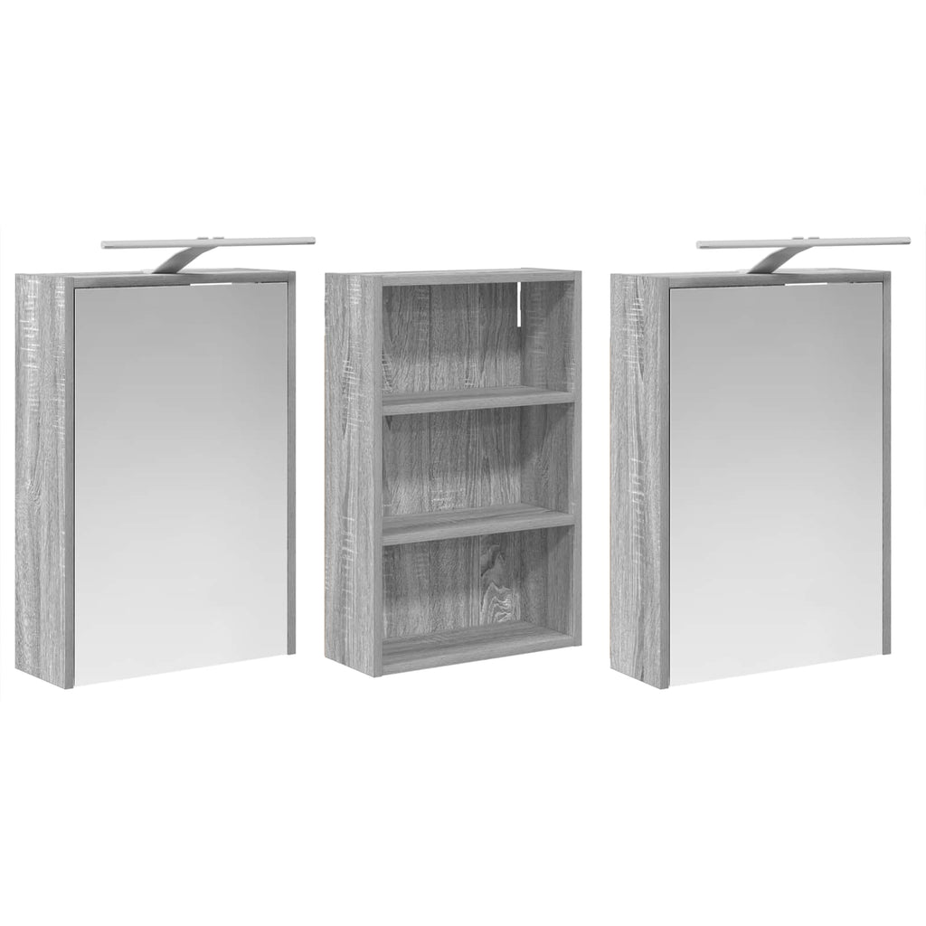 Badezimmerschrank-Set 3 pcs 126 x 16 x 62,5 cm Holzwerkstoff