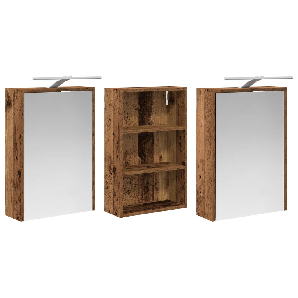 Badezimmerschrank-Set 3 pcs 126 x 16 x 62,5 cm Holzwerkstoff