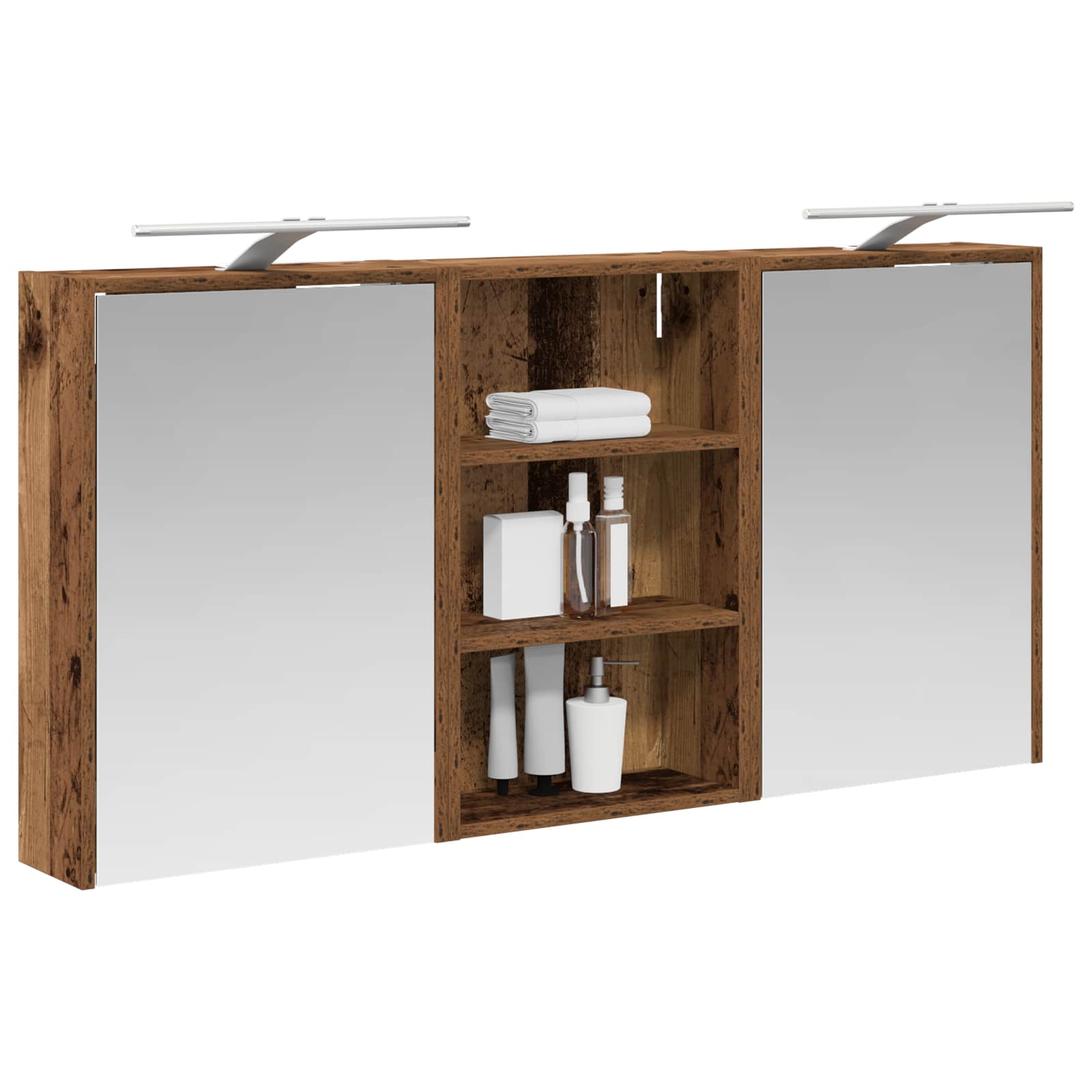Badezimmerschrank-Set 3 pcs 126 x 16 x 62,5 cm Holzwerkstoff