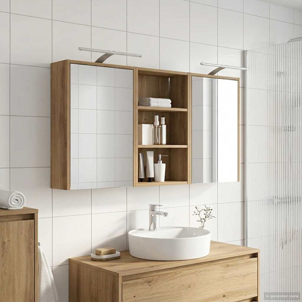 Badezimmerschrank-Set 3 pcs 126 x 16 x 62,5 cm Holzwerkstoff