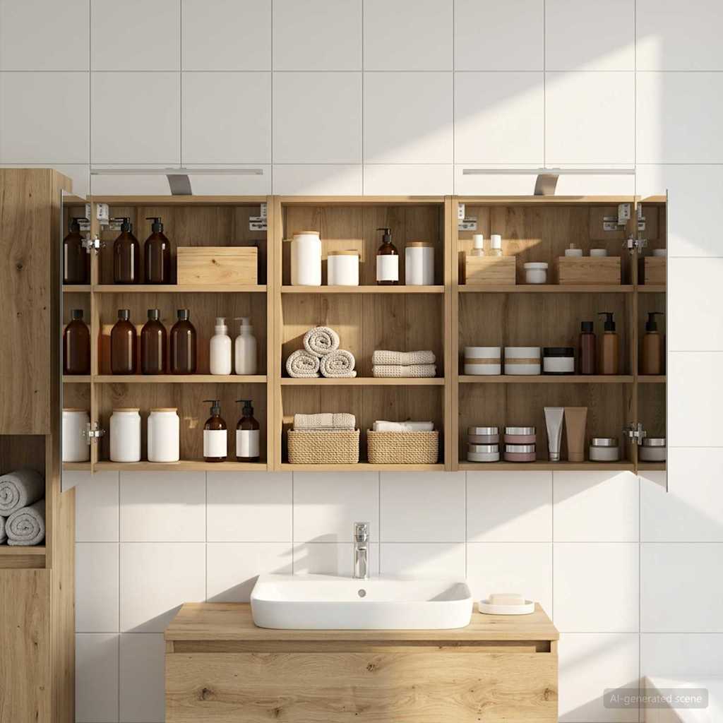 Badezimmerschrank-Set 3 pcs 126 x 16 x 62,5 cm Holzwerkstoff