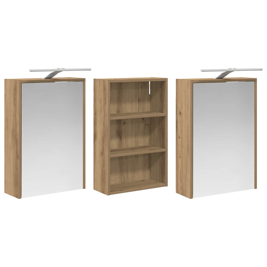 Badezimmerschrank-Set 3 pcs 126 x 16 x 62,5 cm Holzwerkstoff