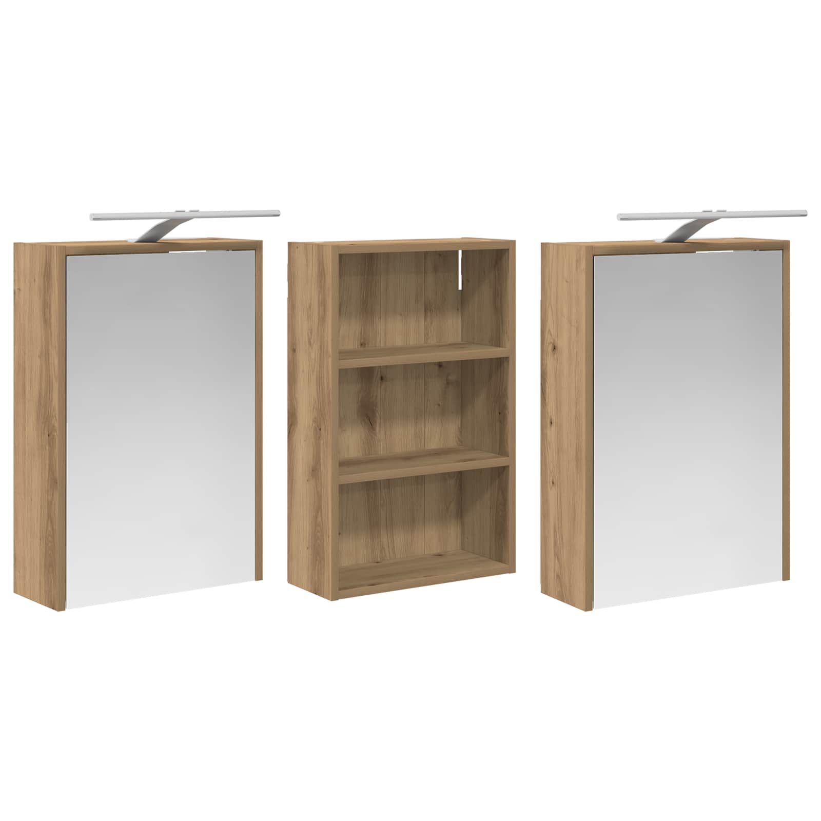Badezimmerschrank-Set 3 pcs 126 x 16 x 62,5 cm Holzwerkstoff