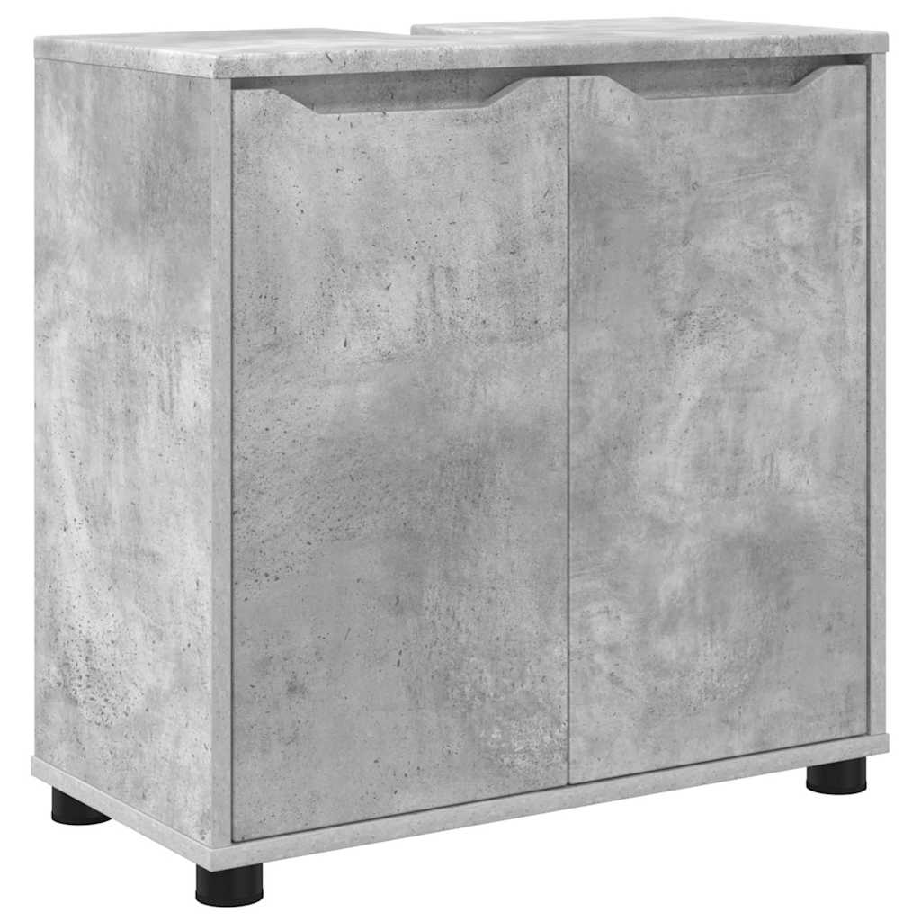 Badezimmermöbel-Set mit Regal 4 pcs Beton Grau Holzwerkstoff