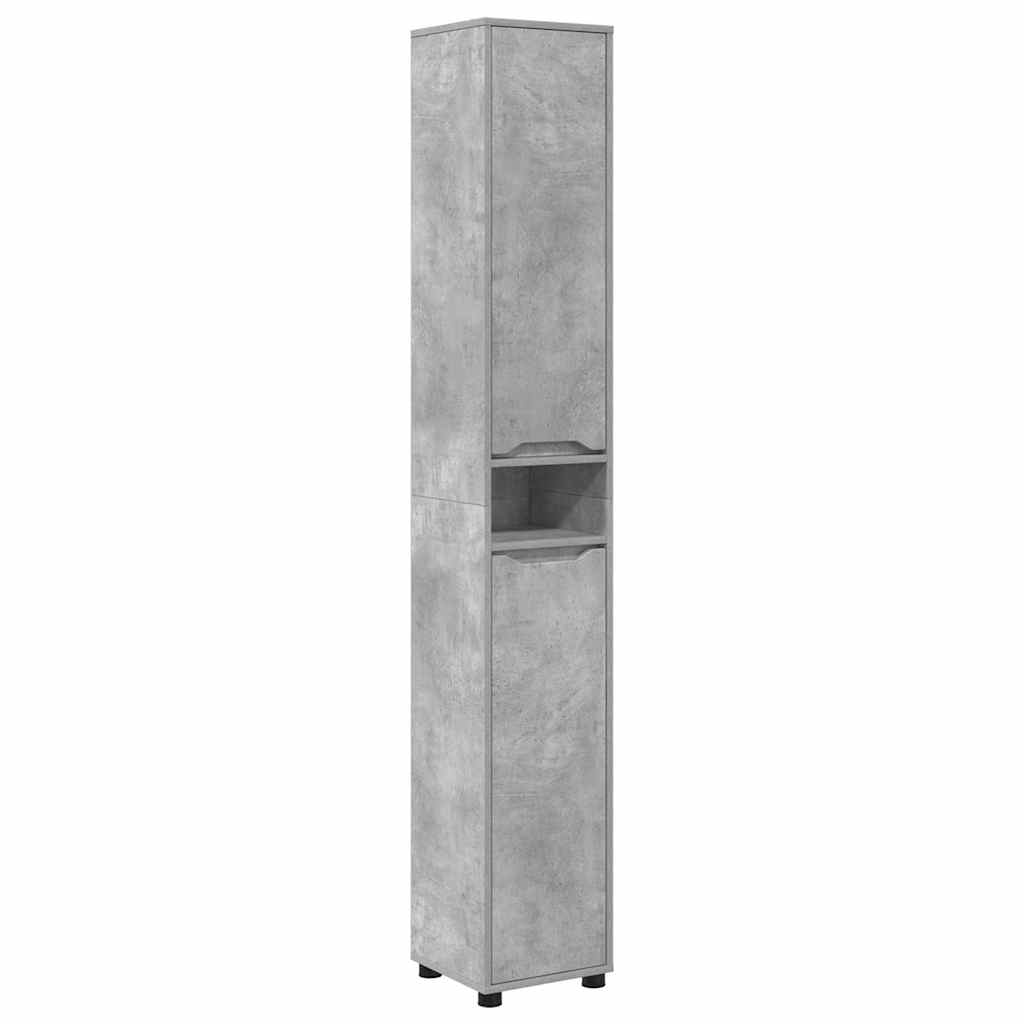 Badezimmermöbel-Set mit Regal 4 pcs Beton Grau Holzwerkstoff