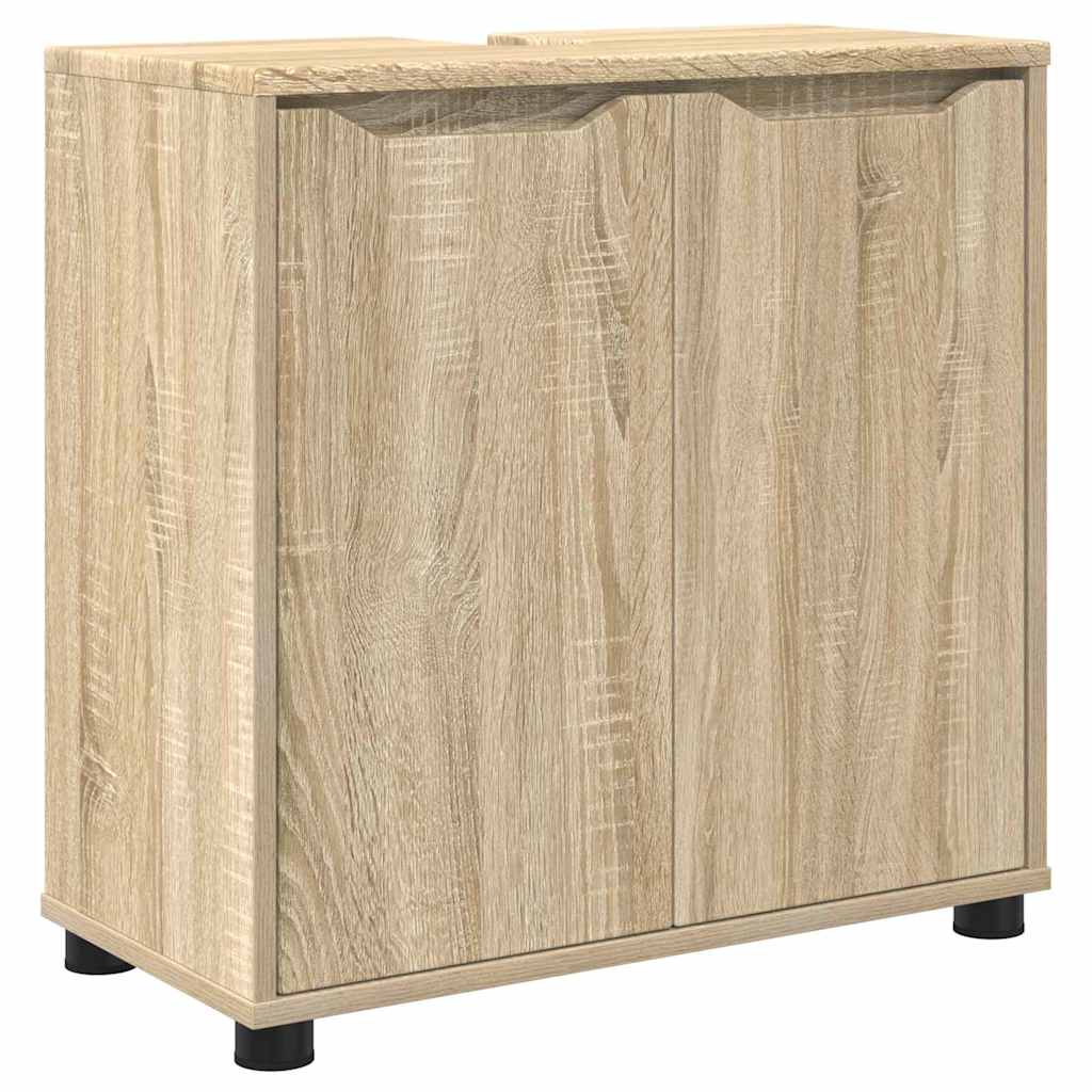 Badezimmermöbel-Set mit Regal 3 pcs Sonoma-Eiche Holzwerkstoff