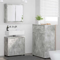 Badezimmermöbel-Set mit Regal 3 pcs Beton Grau Holzwerkstoff