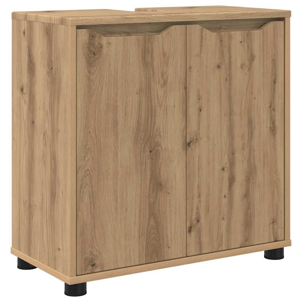 Badezimmermöbel-Set mit Regal 3 pcs Artisan-Eiche Holzwerkstoff