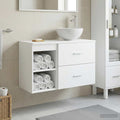Badezimmermöbel-Set 2 pcs Weiß Holzwerkstoff
