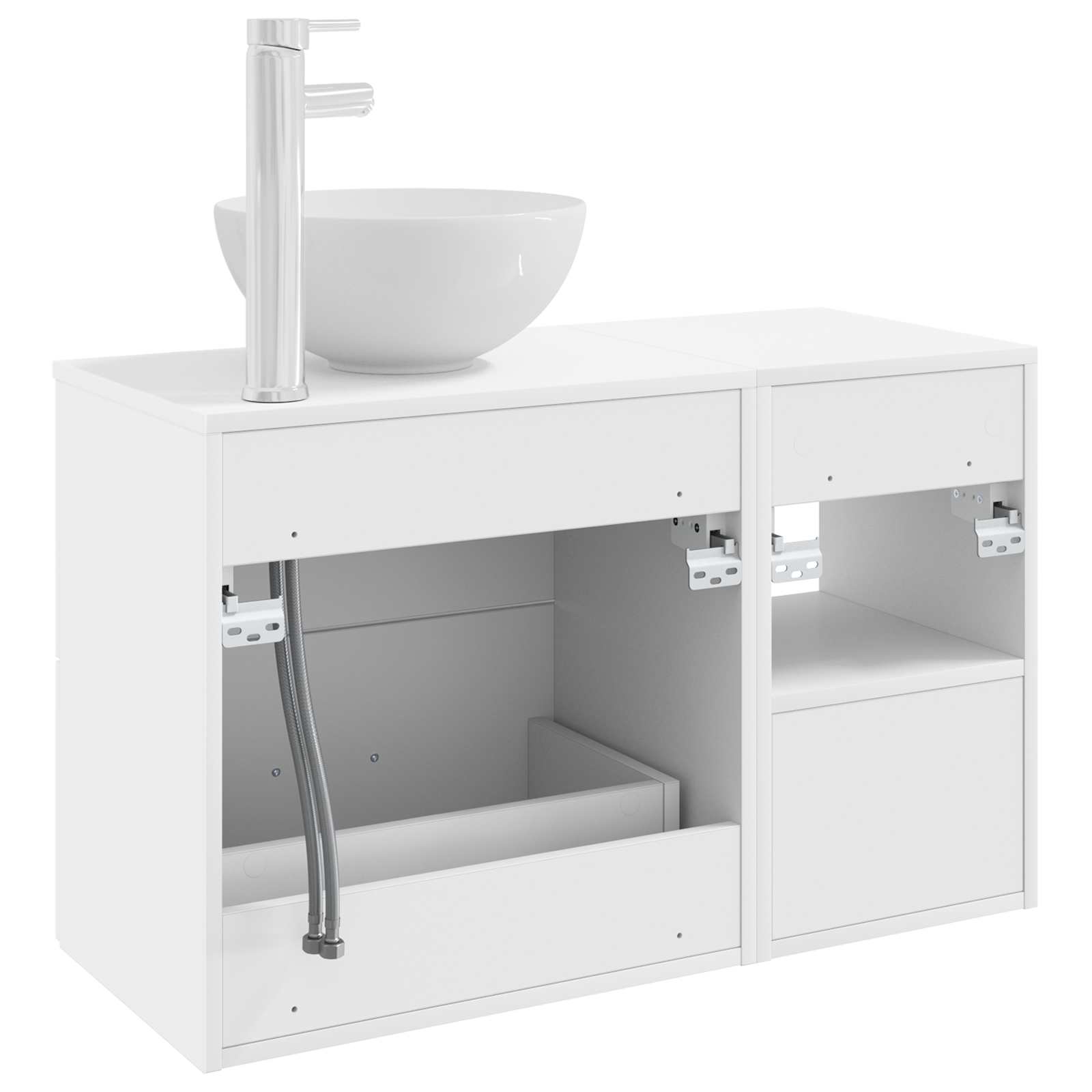Badezimmermöbel-Set 2 pcs Weiß Holzwerkstoff