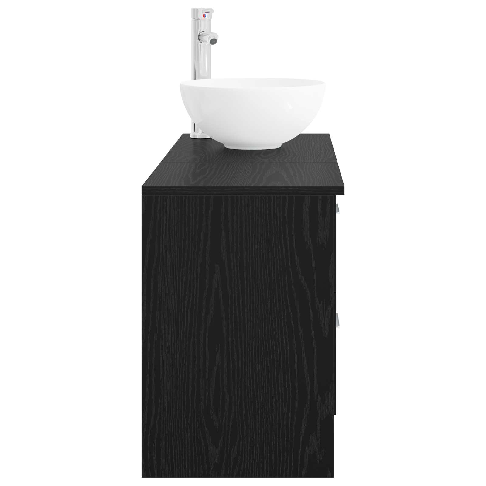 Badezimmermöbel-Set 2 pcs Schwarze Eiche Holzwerkstoff
