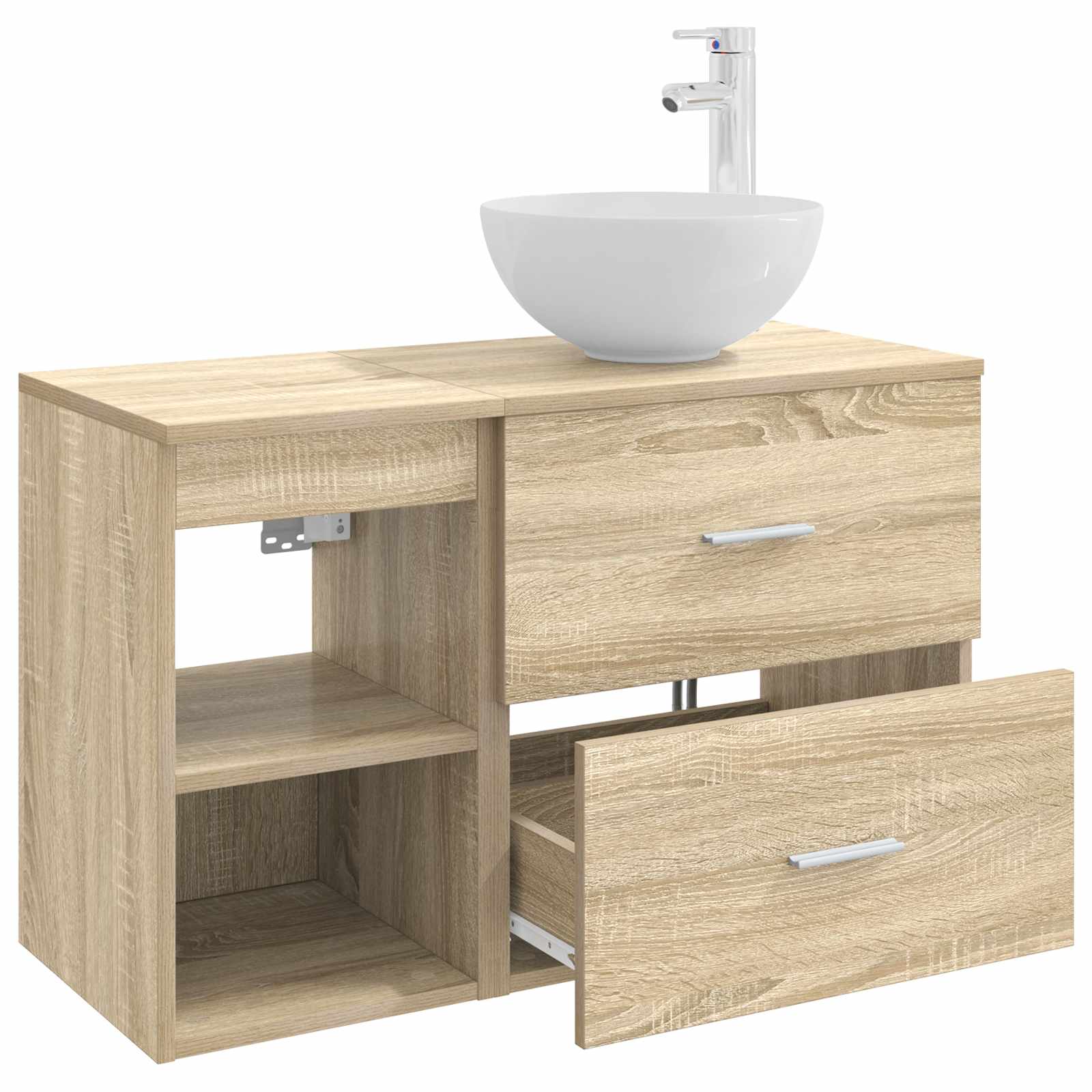 Badezimmermöbel-Set 2 pcs Sonoma-Eiche Holzwerkstoff