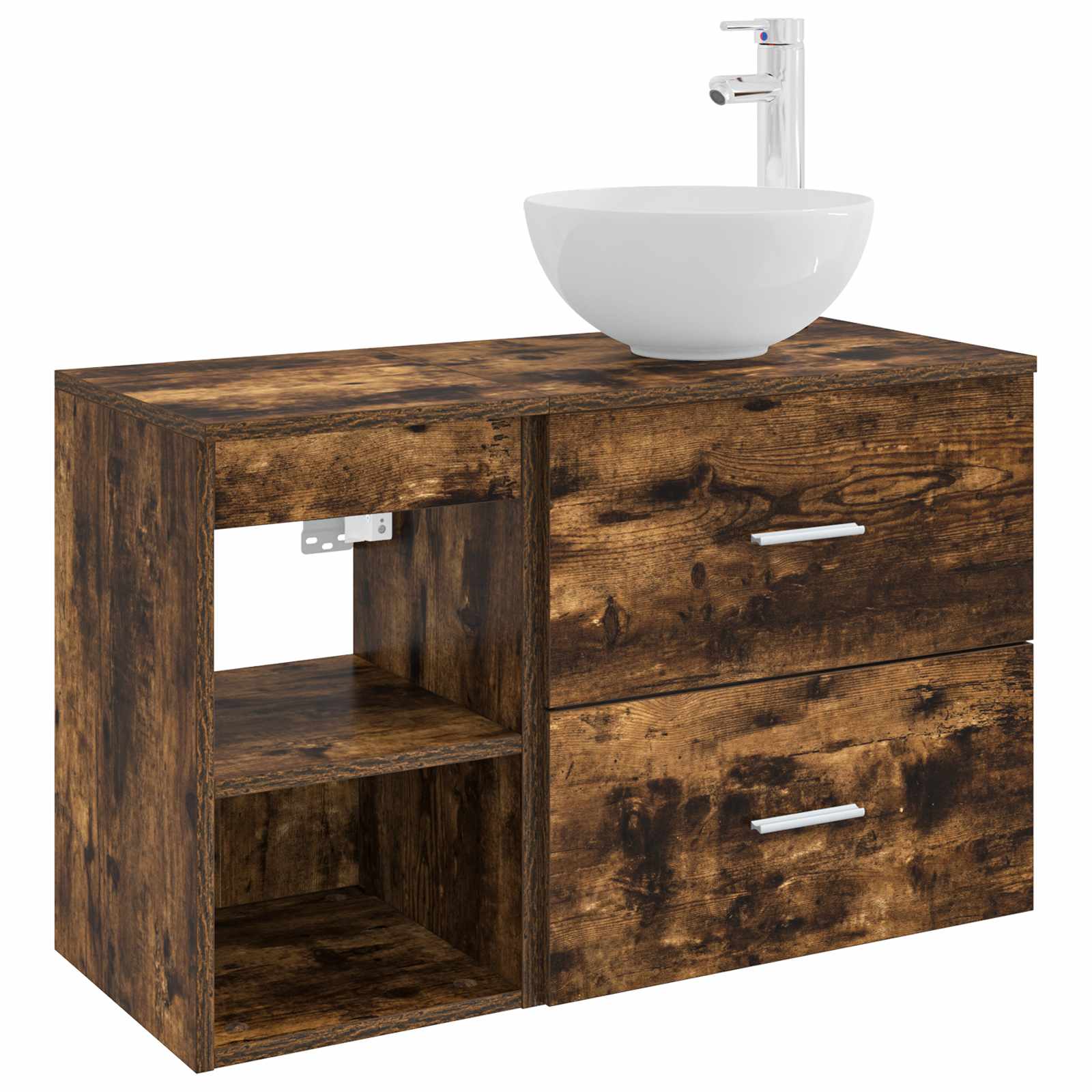 Badezimmermöbel-Set 2 pcs Geräucherte Eiche Holzwerkstoff