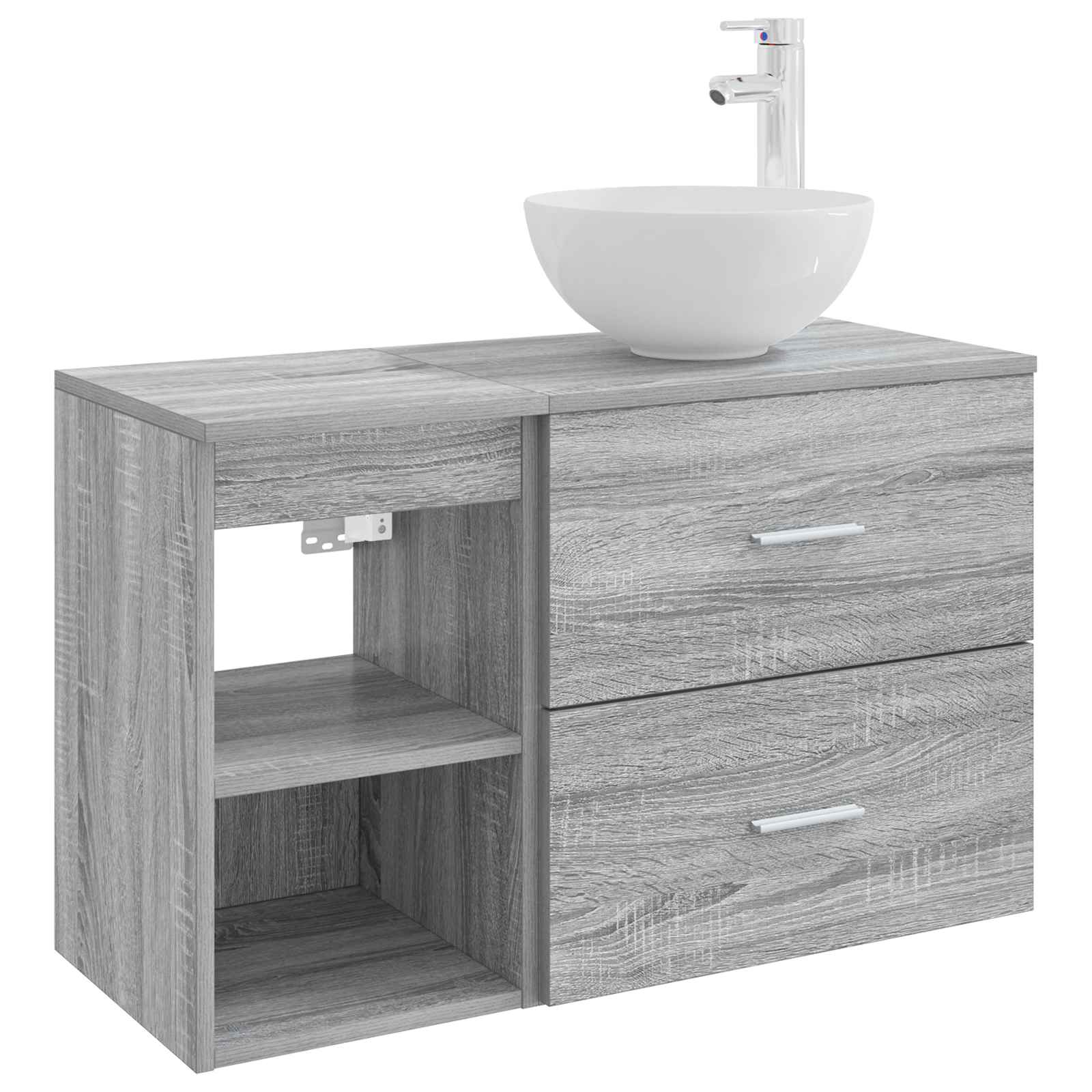 Badezimmermöbel-Set 2 pcs Grau Sonoma Holzwerkstoff