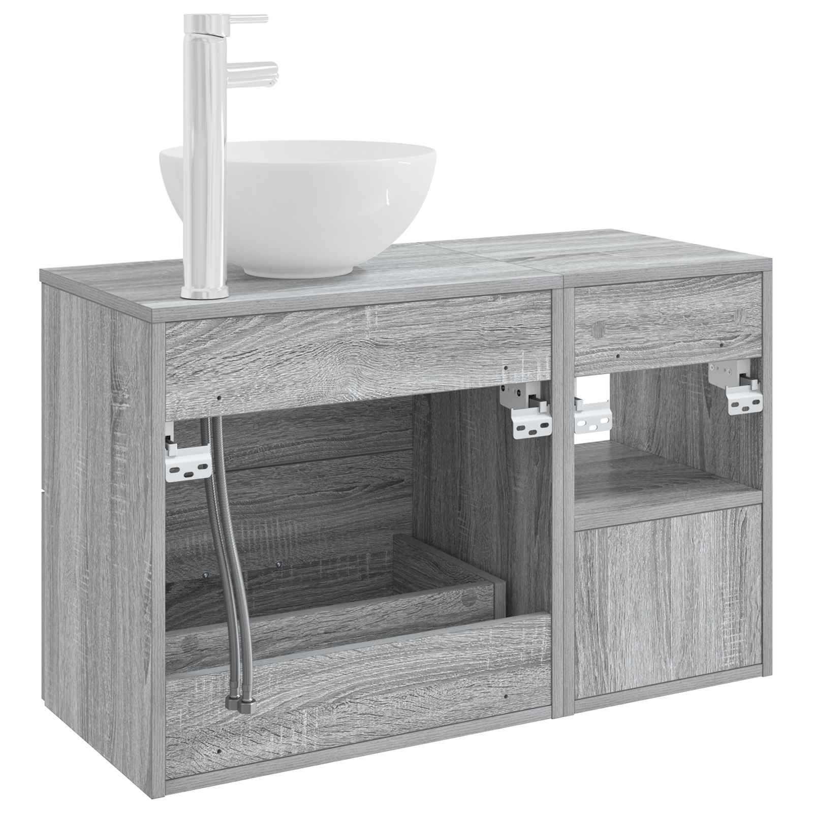 Badezimmermöbel-Set 2 pcs Grau Sonoma Holzwerkstoff