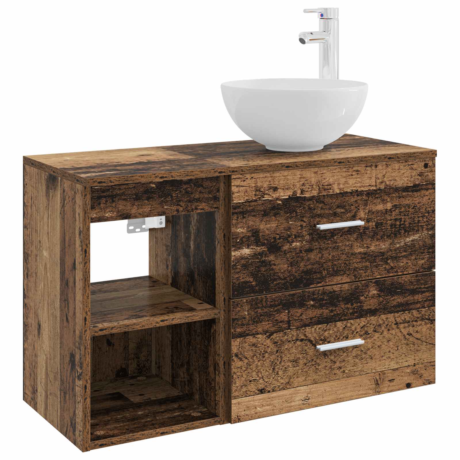 Badezimmermöbel-Set 2 pcs Altholz Holzwerkstoff