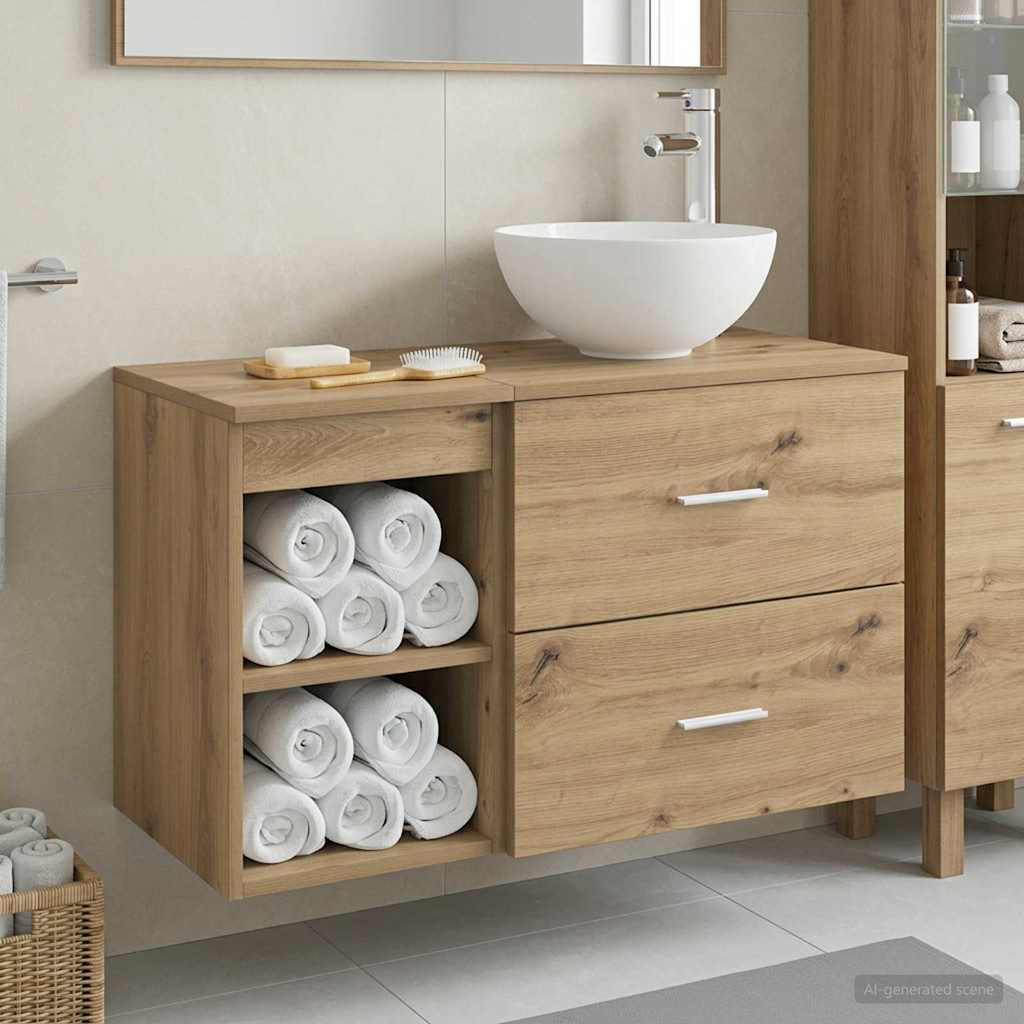 Badezimmermöbel-Set 2 pcs Artisan-Eiche Holzwerkstoff