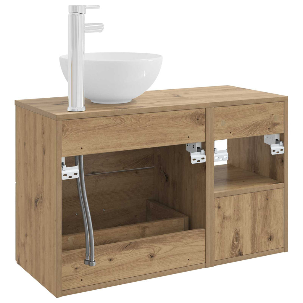 Badezimmermöbel-Set 2 pcs Artisan-Eiche Holzwerkstoff