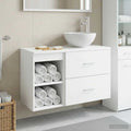 Badezimmermöbel-Set 2 pcs Weiß Holzwerkstoff