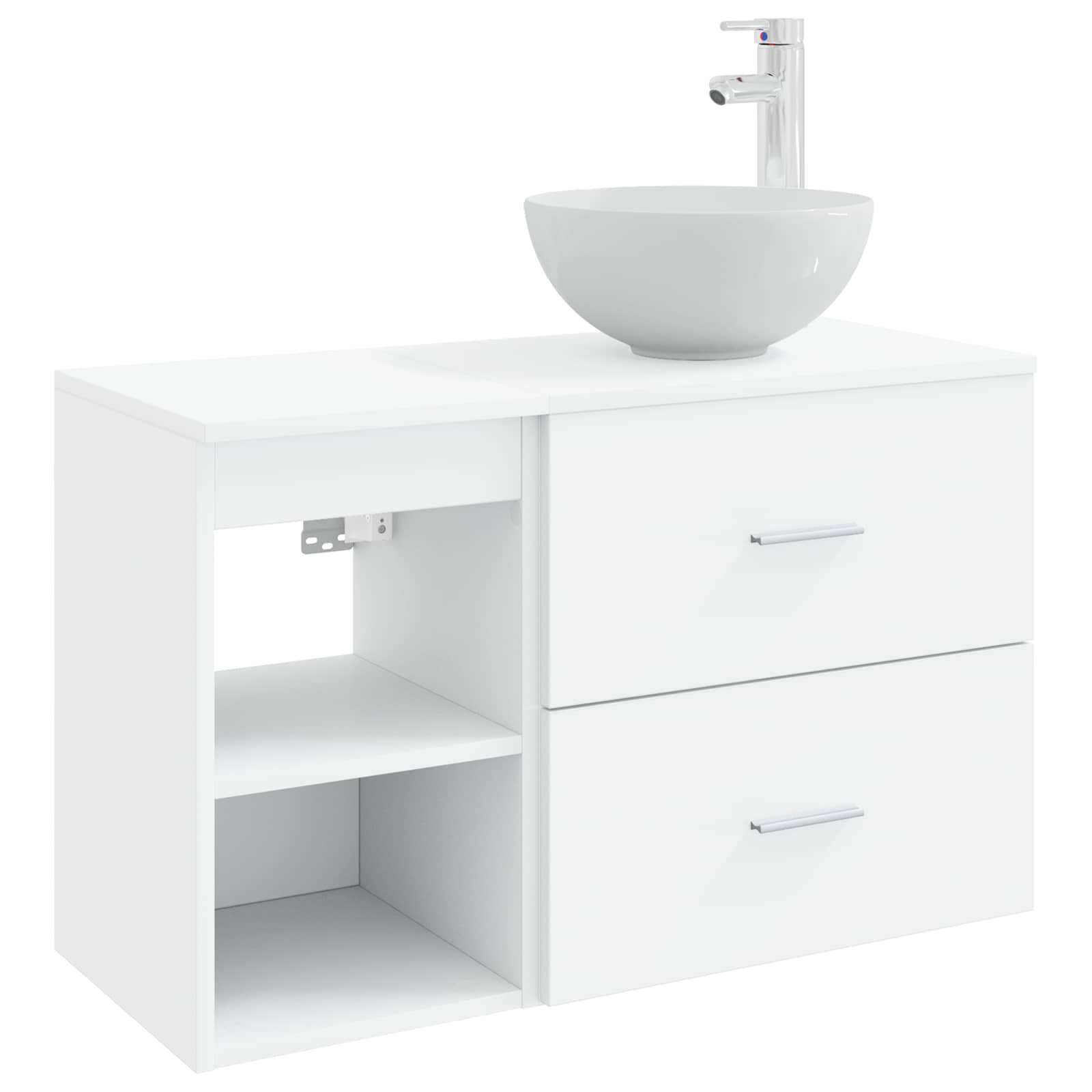 Badezimmermöbel-Set 2 pcs Weiß Holzwerkstoff