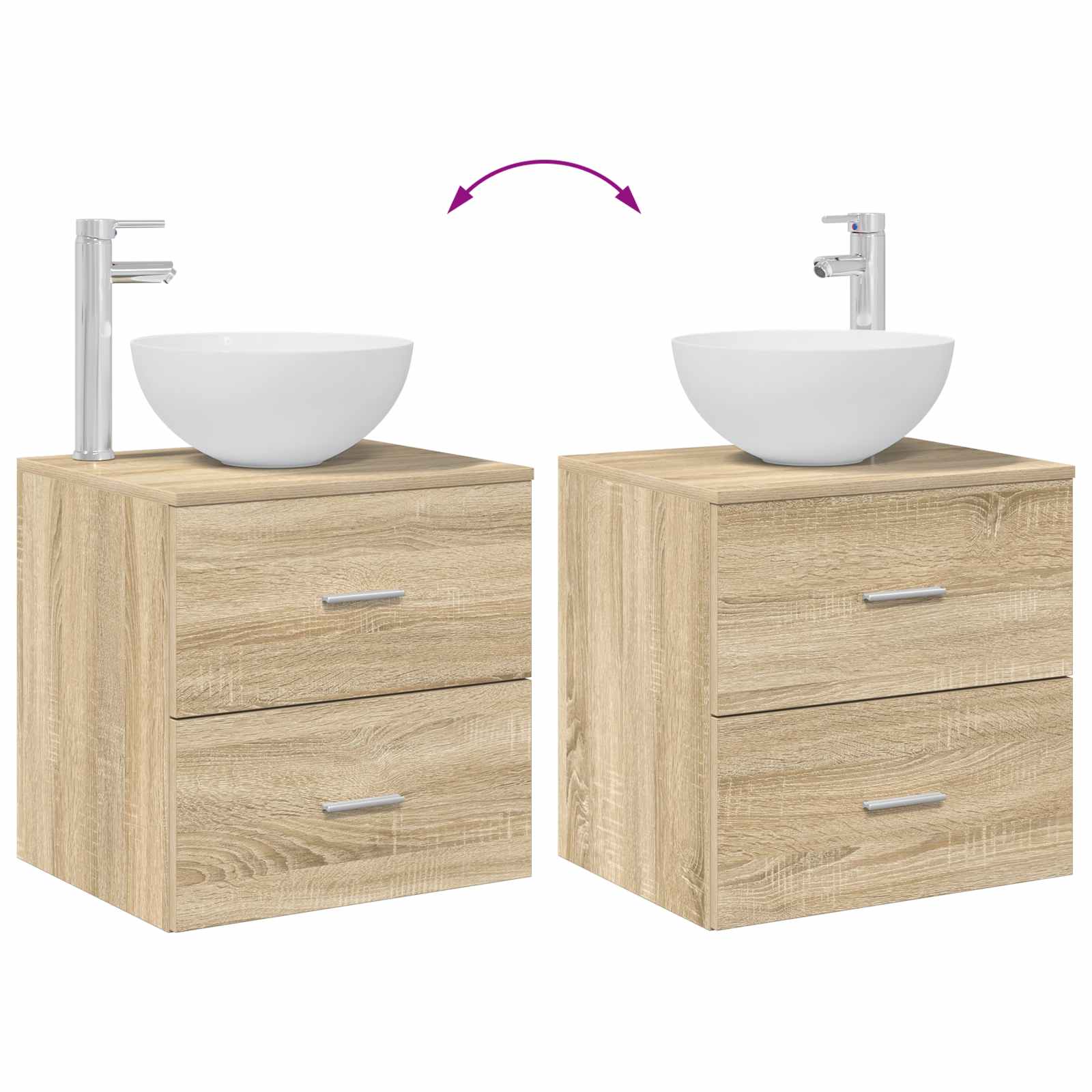 Badezimmermöbel-Set 2 pcs Sonoma-Eiche Holzwerkstoff