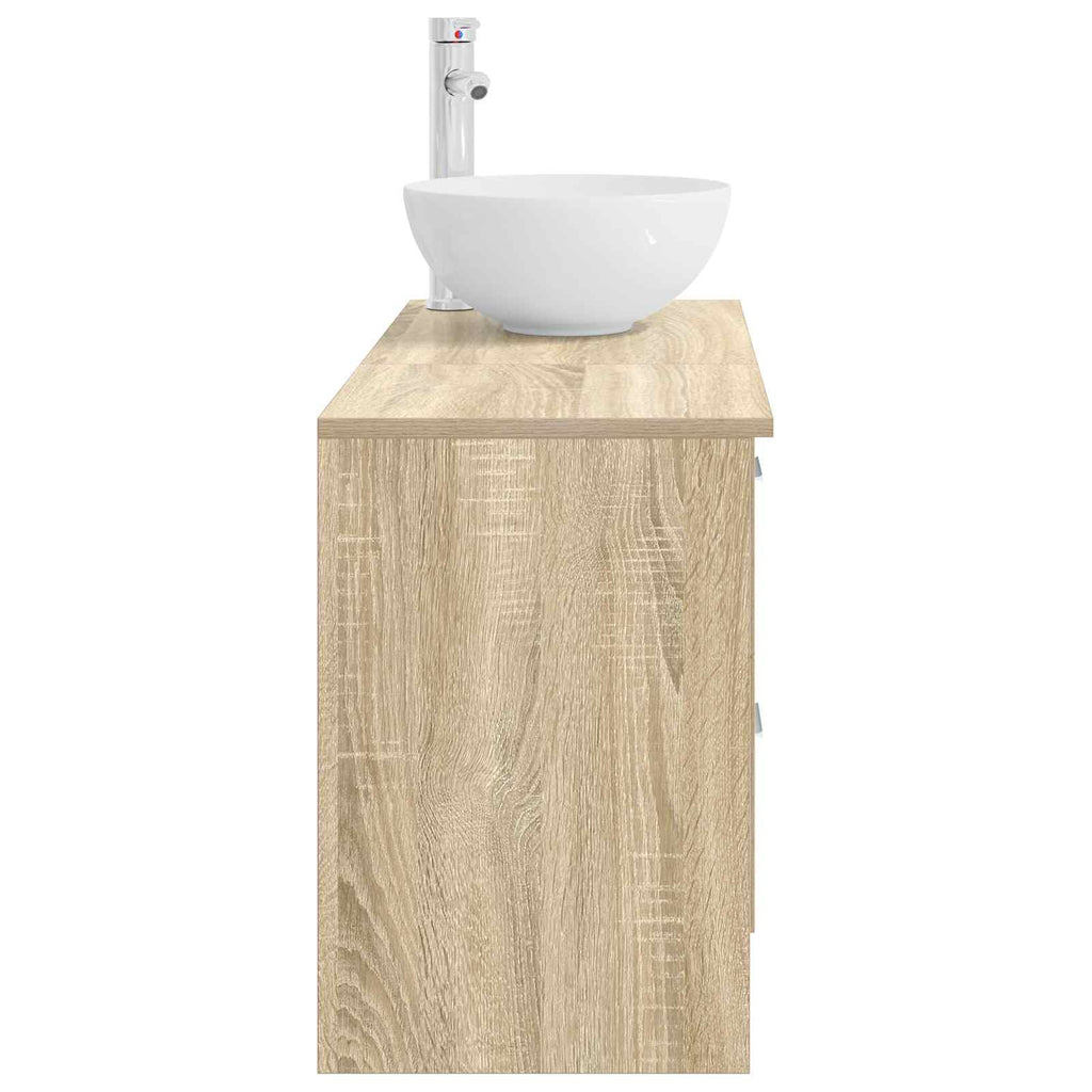 Badezimmermöbel-Set 2 pcs Sonoma-Eiche Holzwerkstoff