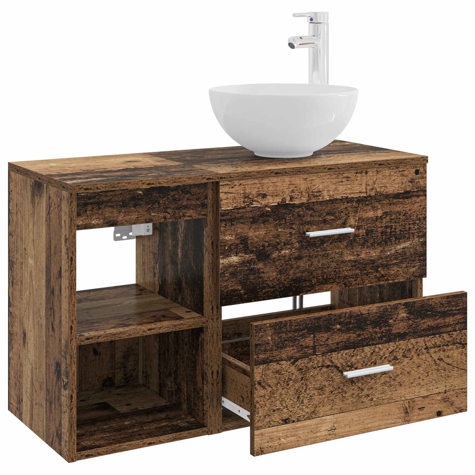 Badezimmermöbel-Set 2 pcs Altholz Holzwerkstoff