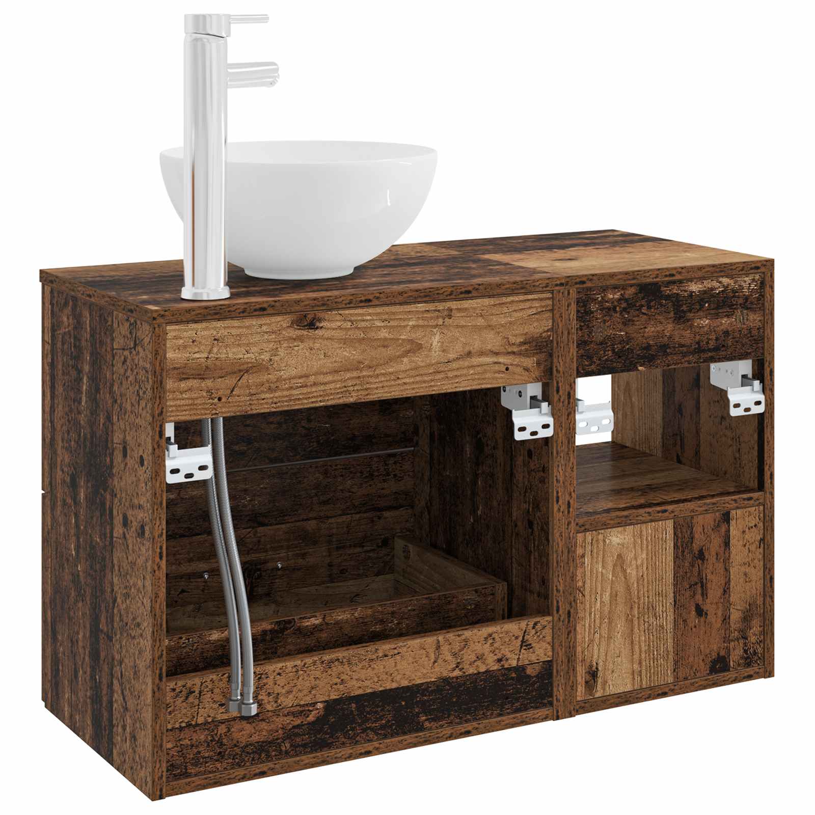 Badezimmermöbel-Set 2 pcs Altholz Holzwerkstoff