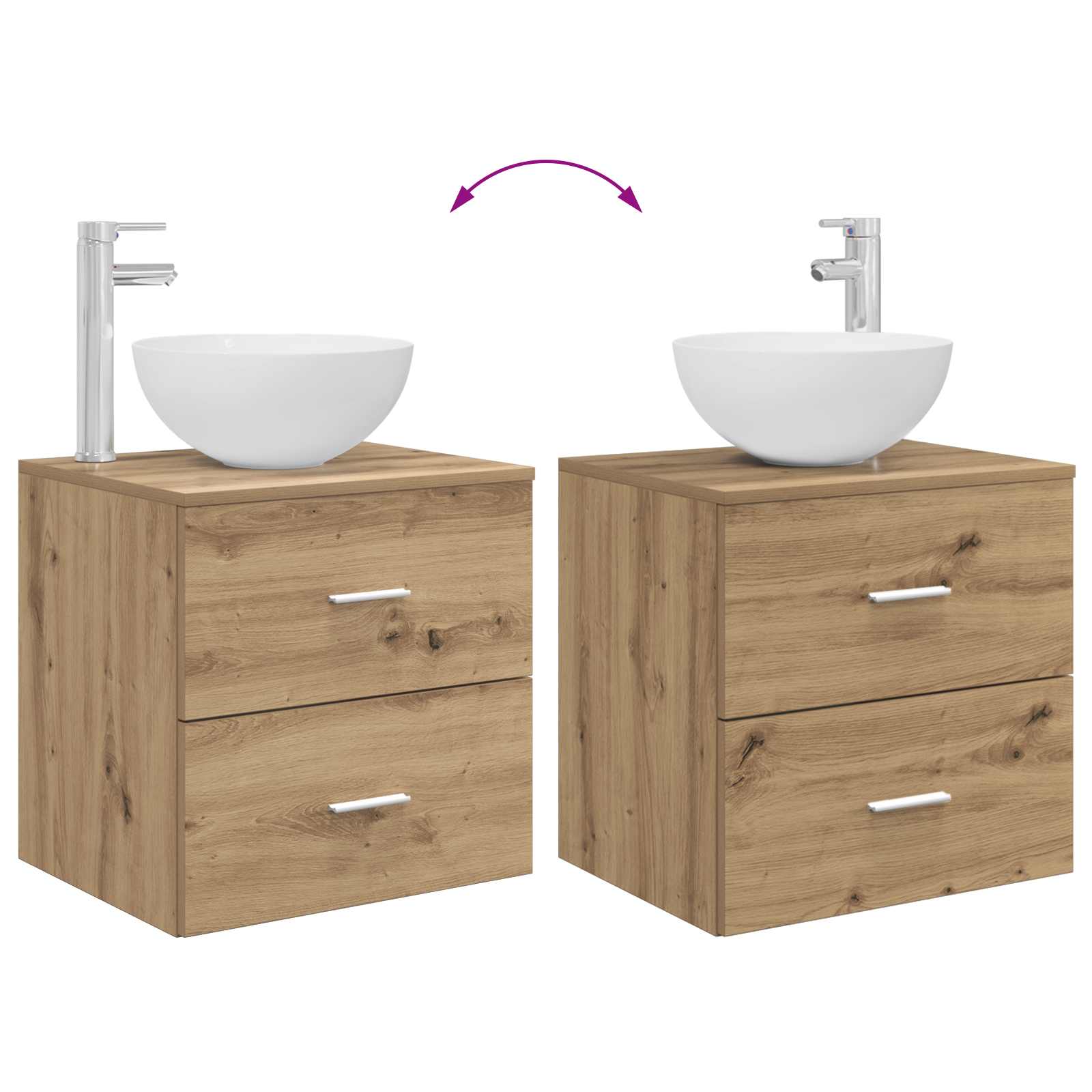 Badezimmermöbel-Set 2 pcs Artisan-Eiche Holzwerkstoff
