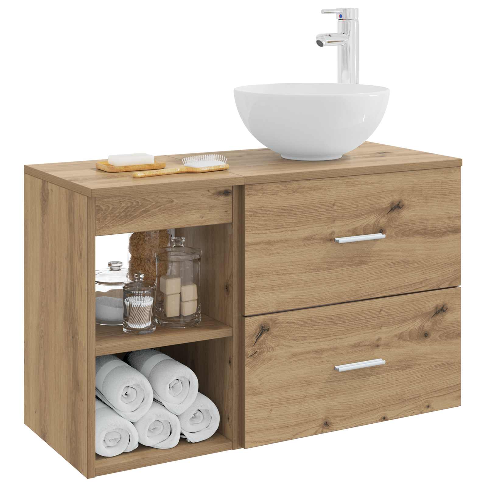 Badezimmermöbel-Set 2 pcs Artisan-Eiche Holzwerkstoff