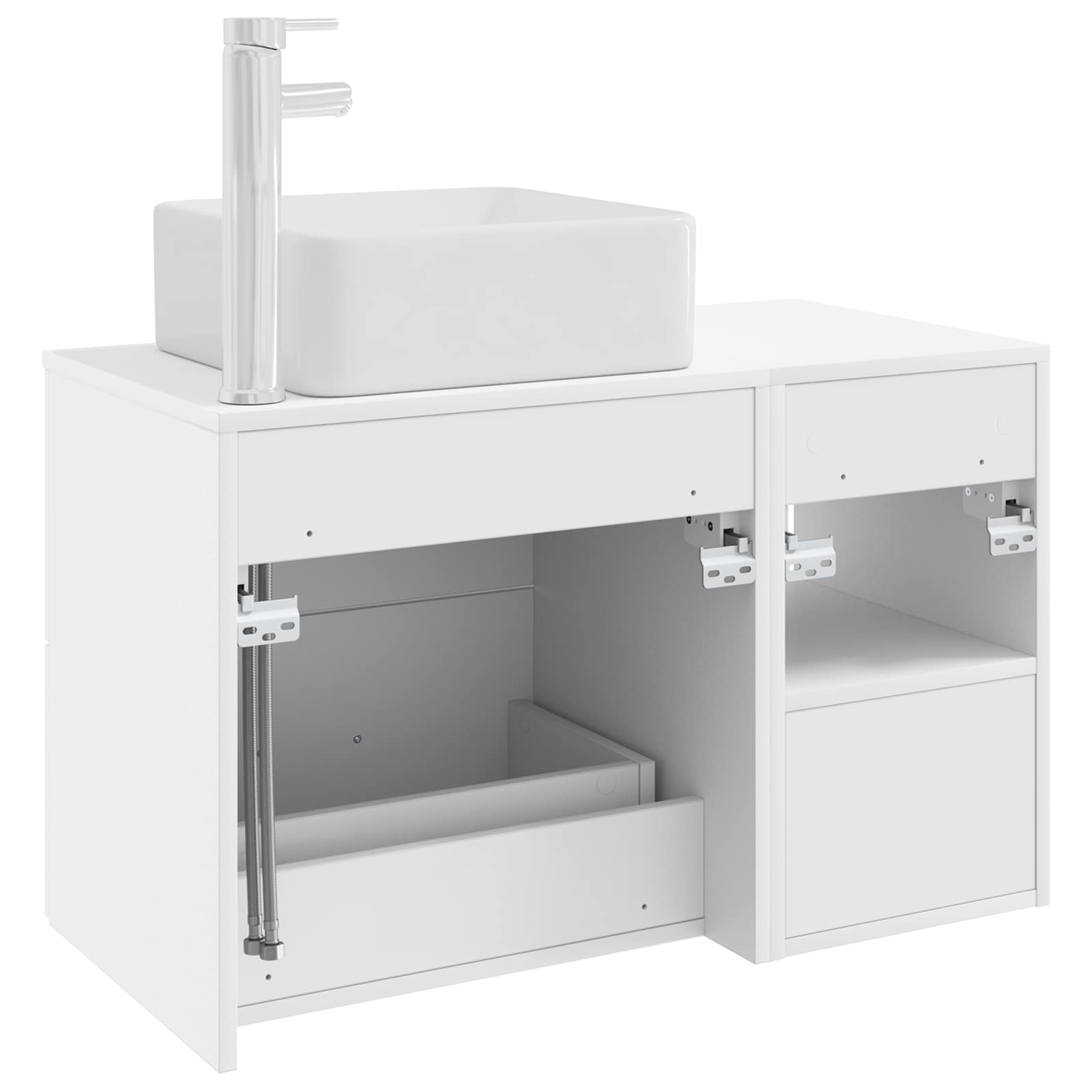 Badezimmermöbel-Set 2 pcs Weiß Holzwerkstoff