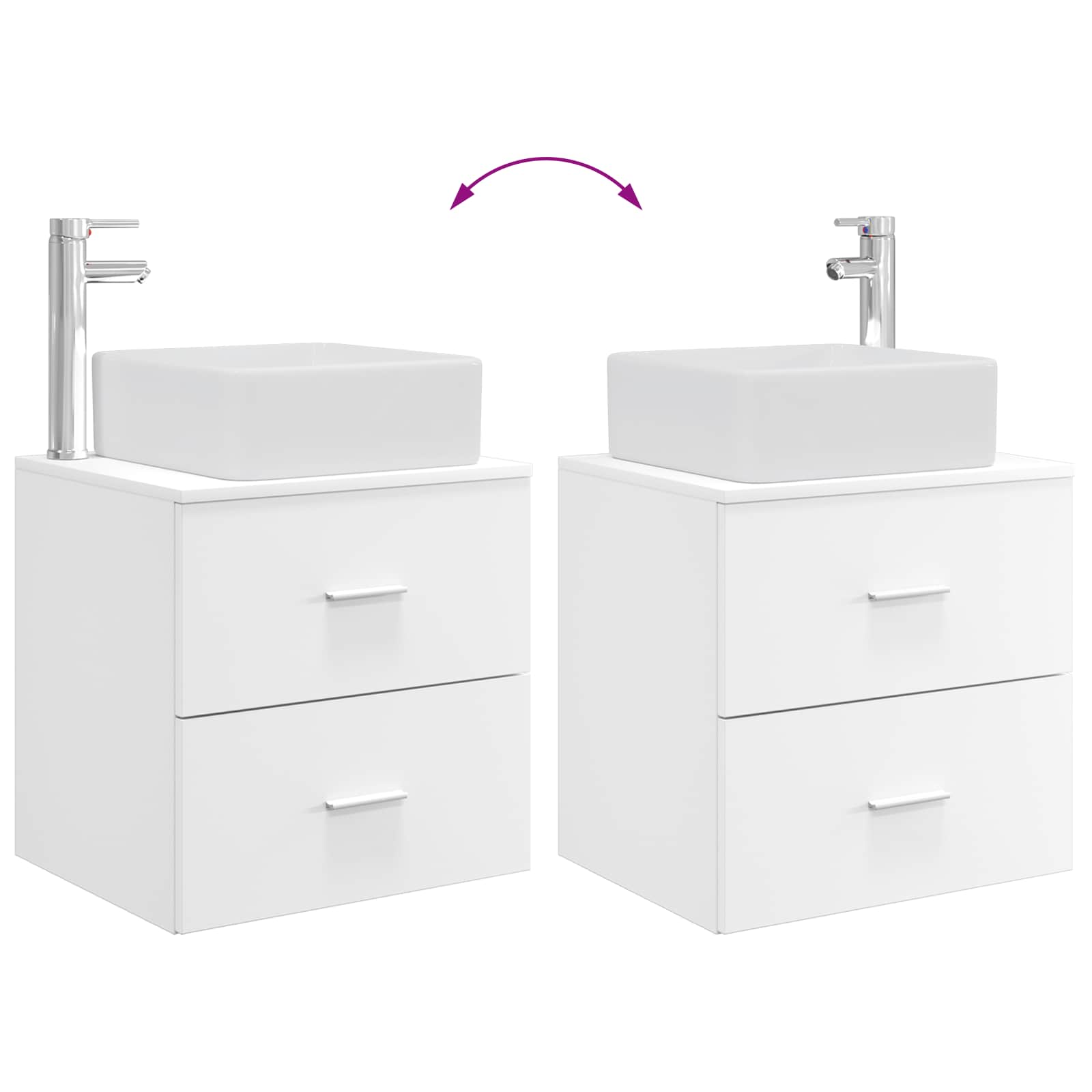 Badezimmermöbel-Set 2 pcs Weiß Holzwerkstoff