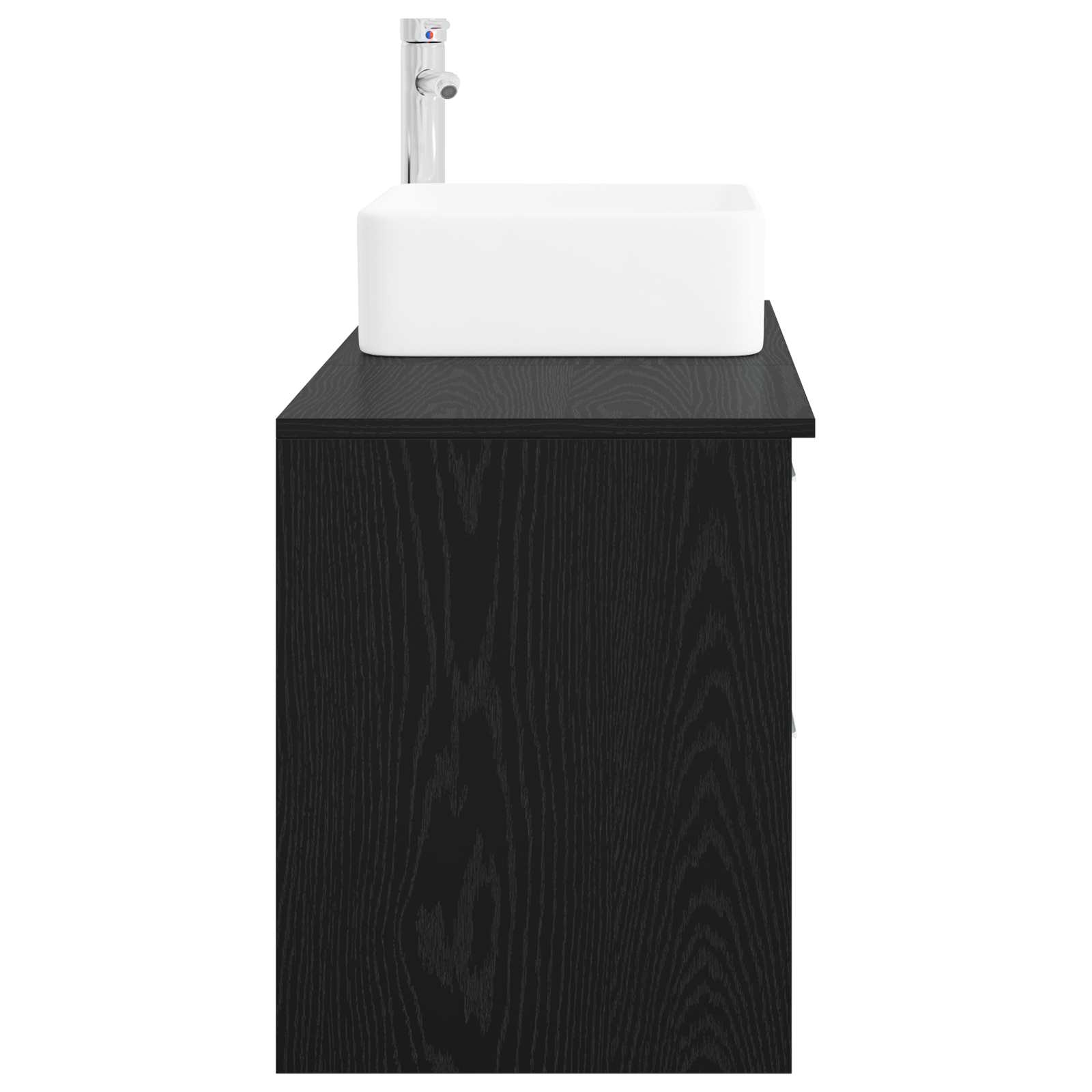 Badezimmermöbel-Set 2 pcs Schwarze Eiche Holzwerkstoff