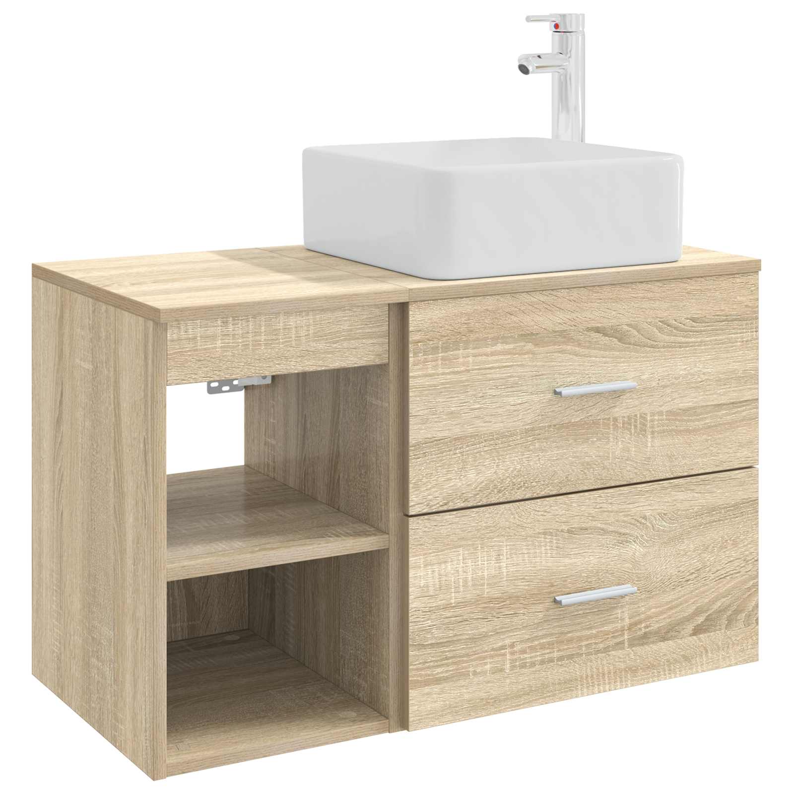 Badezimmermöbel-Set 2 pcs Sonoma-Eiche Holzwerkstoff