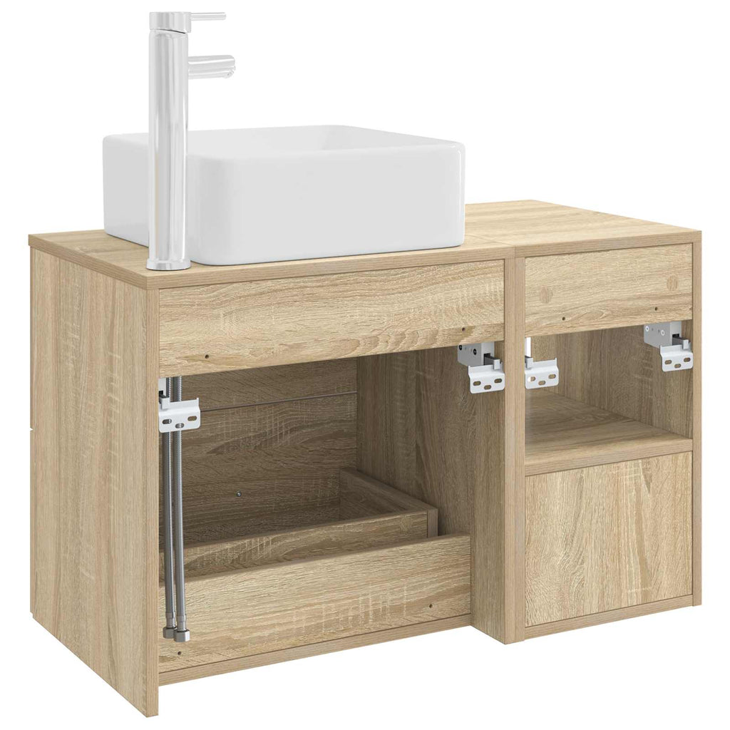 Badezimmermöbel-Set 2 pcs Sonoma-Eiche Holzwerkstoff