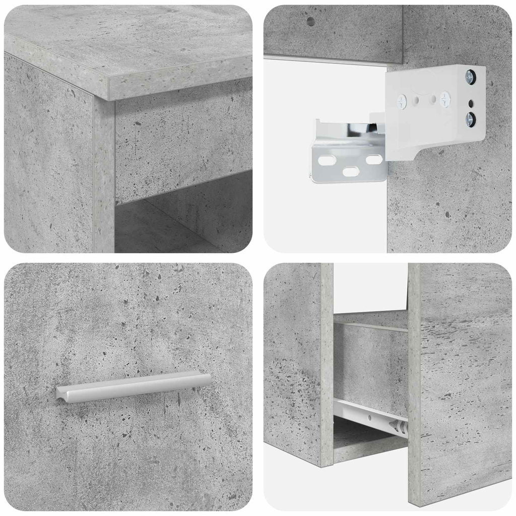 Badezimmermöbel-Set 2 pcs Betongrau Holzwerkstoff