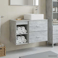Badezimmermöbel-Set 2 pcs Betongrau Holzwerkstoff