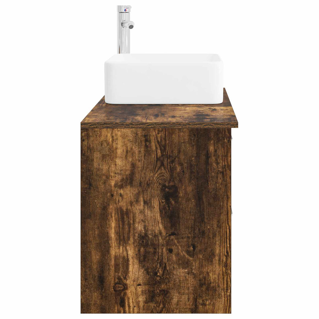 Badezimmermöbel-Set 2 pcs Geräucherte Eiche Holzwerkstoff
