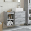 Badezimmermöbel-Set 2 pcs Grau Sonoma Holzwerkstoff