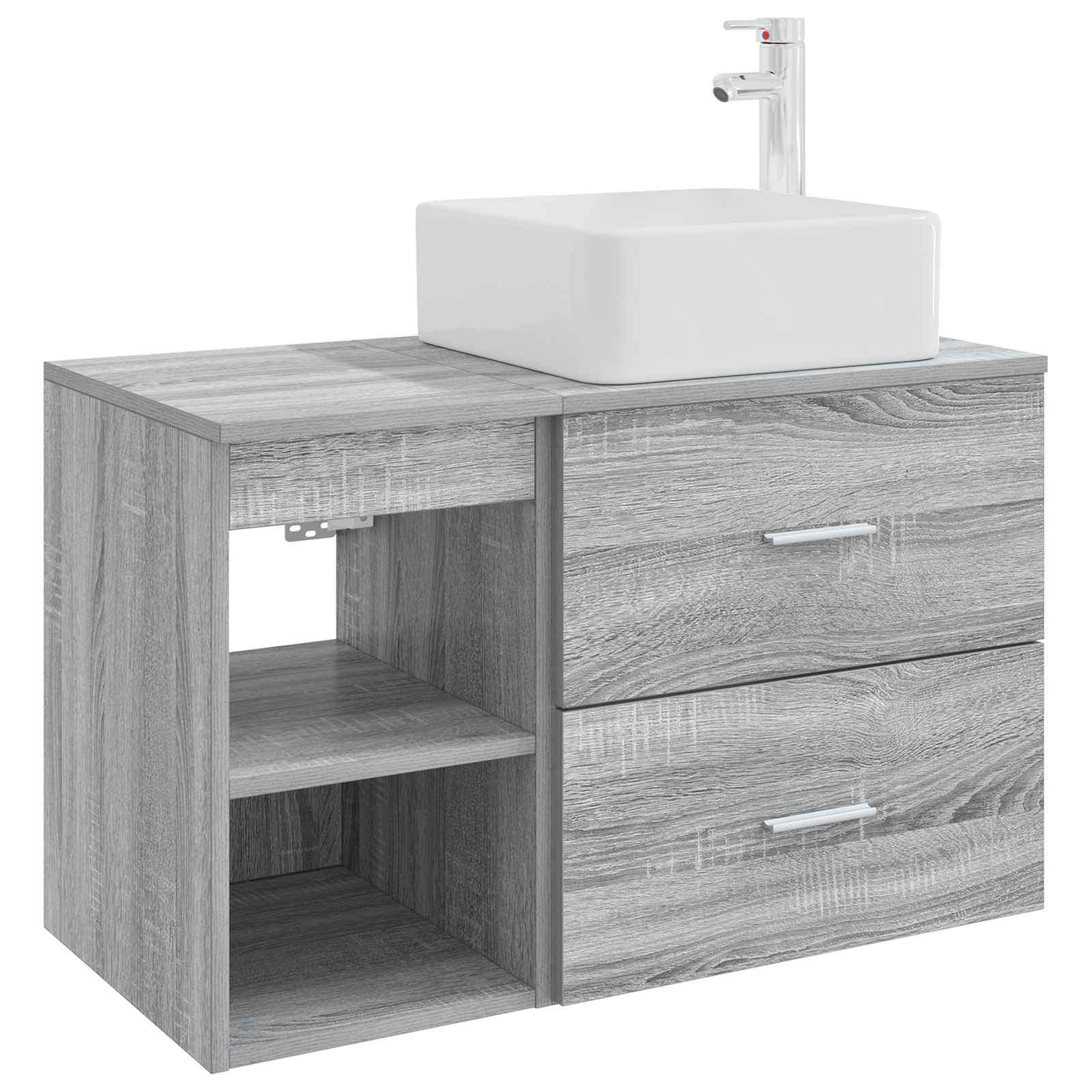 Badezimmermöbel-Set 2 pcs Grau Sonoma Holzwerkstoff