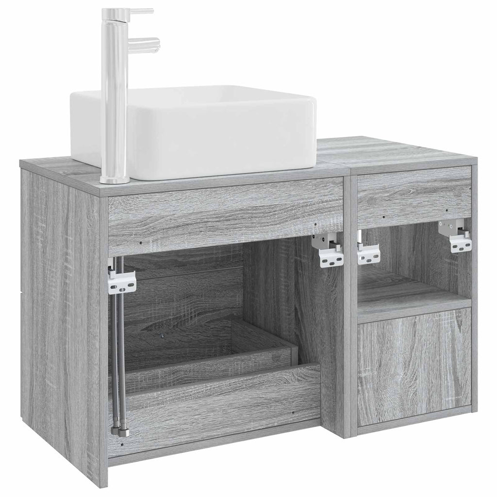 Badezimmermöbel-Set 2 pcs Grau Sonoma Holzwerkstoff