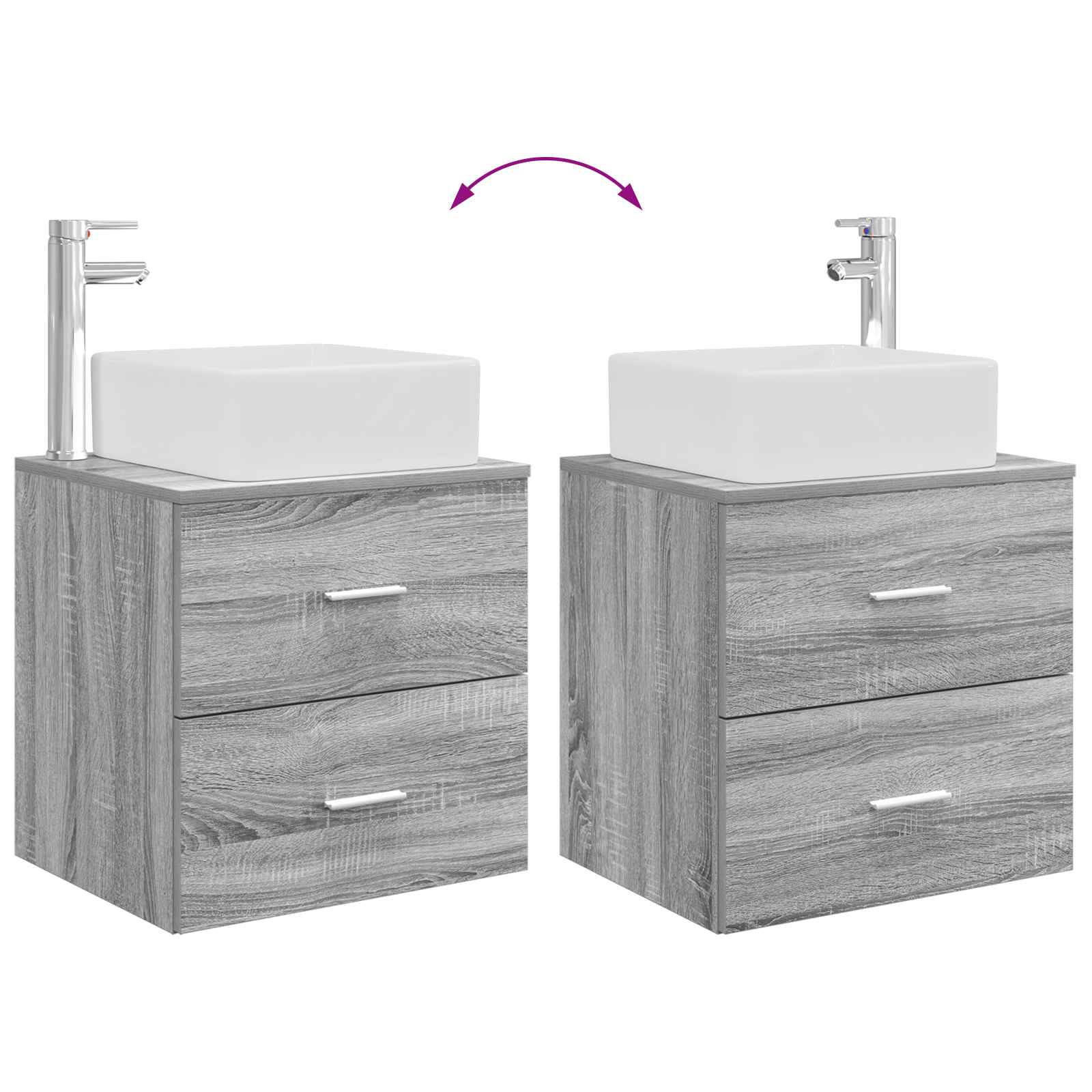 Badezimmermöbel-Set 2 pcs Grau Sonoma Holzwerkstoff