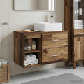 Badezimmermöbel-Set 2 pcs Altholz Holzwerkstoff