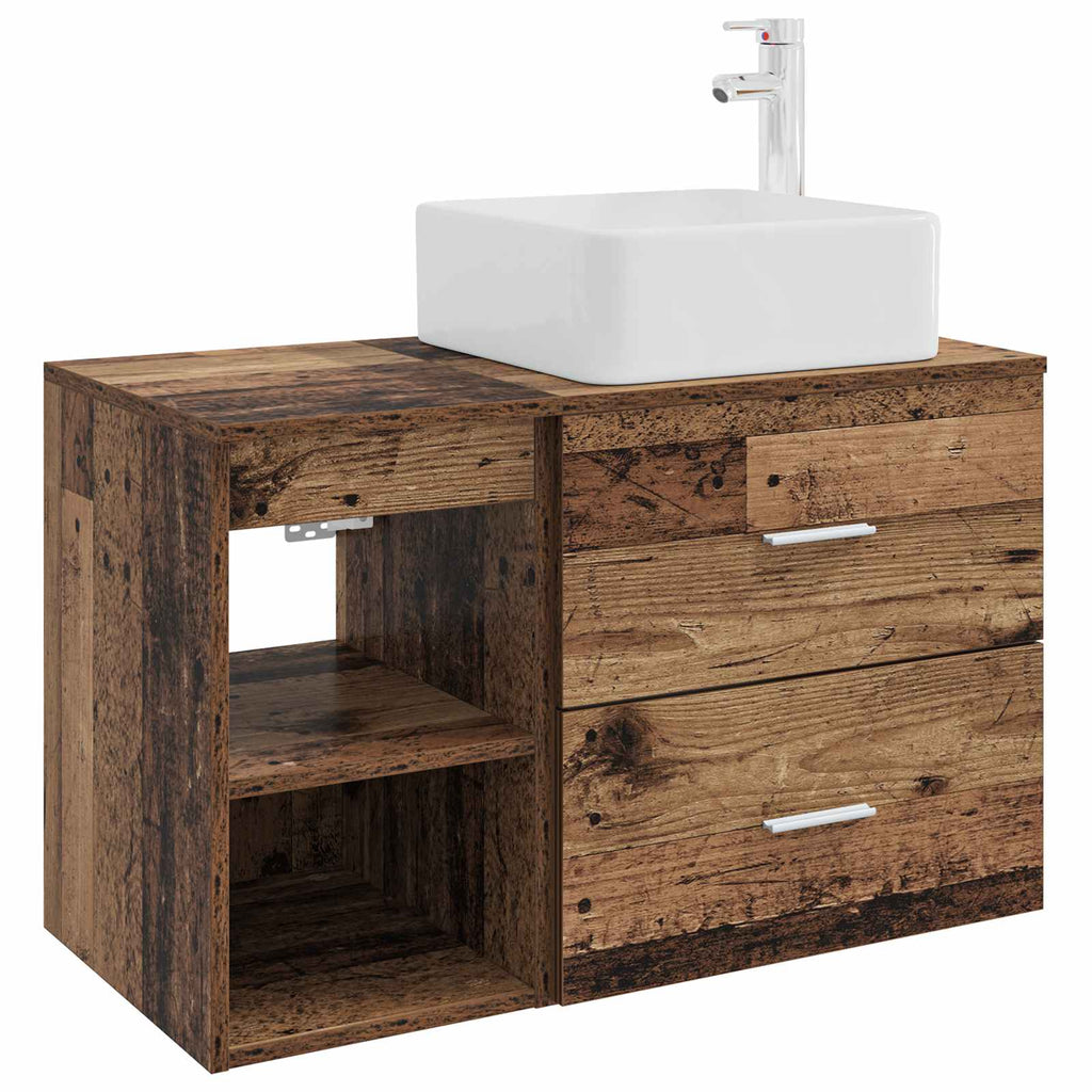 Badezimmermöbel-Set 2 pcs Altholz Holzwerkstoff