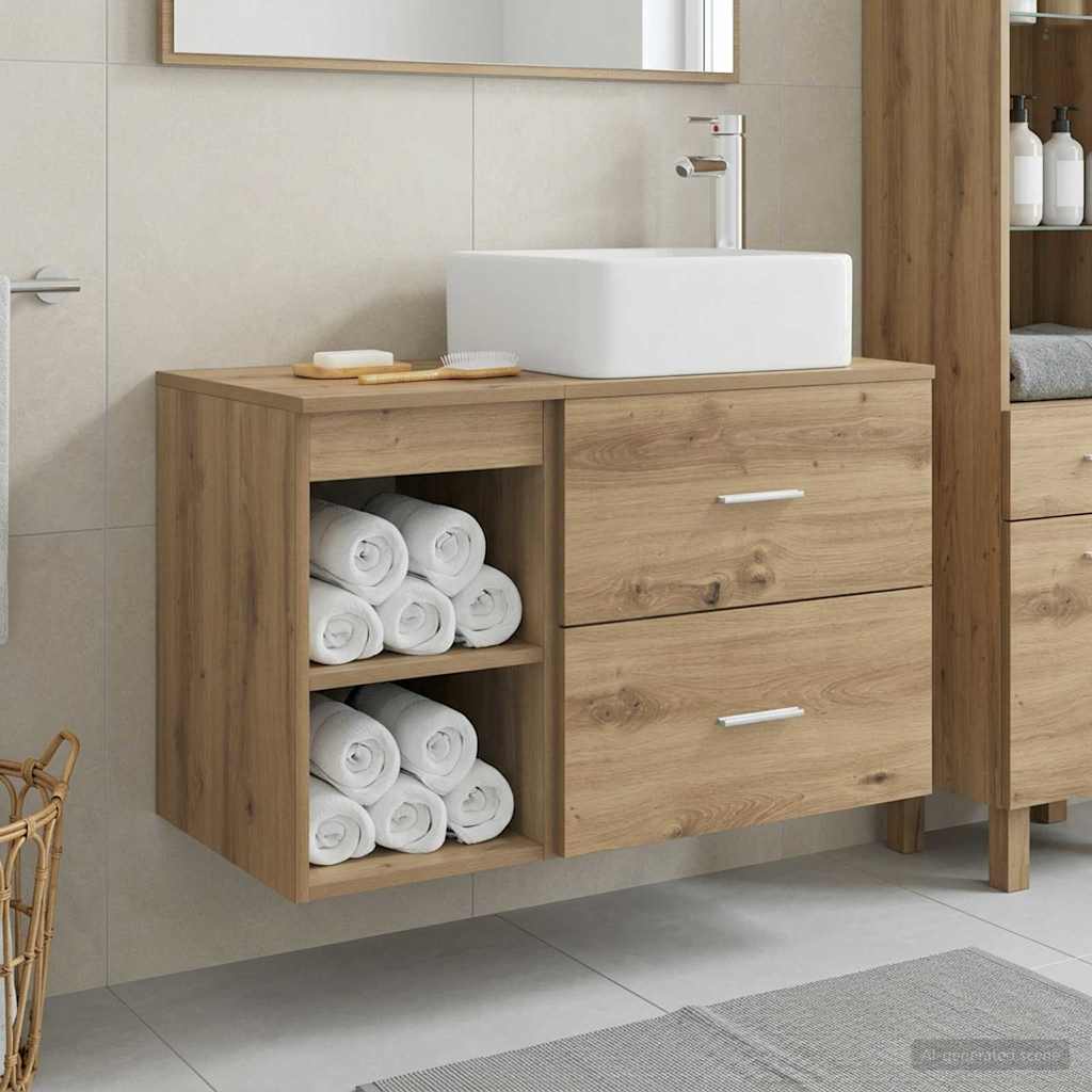 Badezimmermöbel-Set 2 pcs Artisan-Eiche Holzwerkstoff