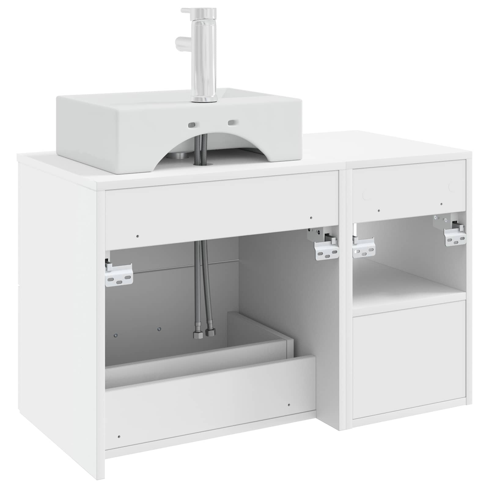 Badezimmermöbel-Set 2 pcs Weiß Holzwerkstoff