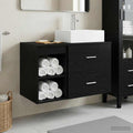 Badezimmermöbel-Set 2 pcs Schwarze Eiche Holzwerkstoff